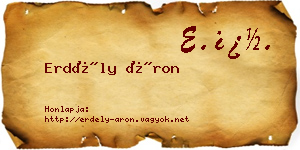 Erdély Áron névjegykártya